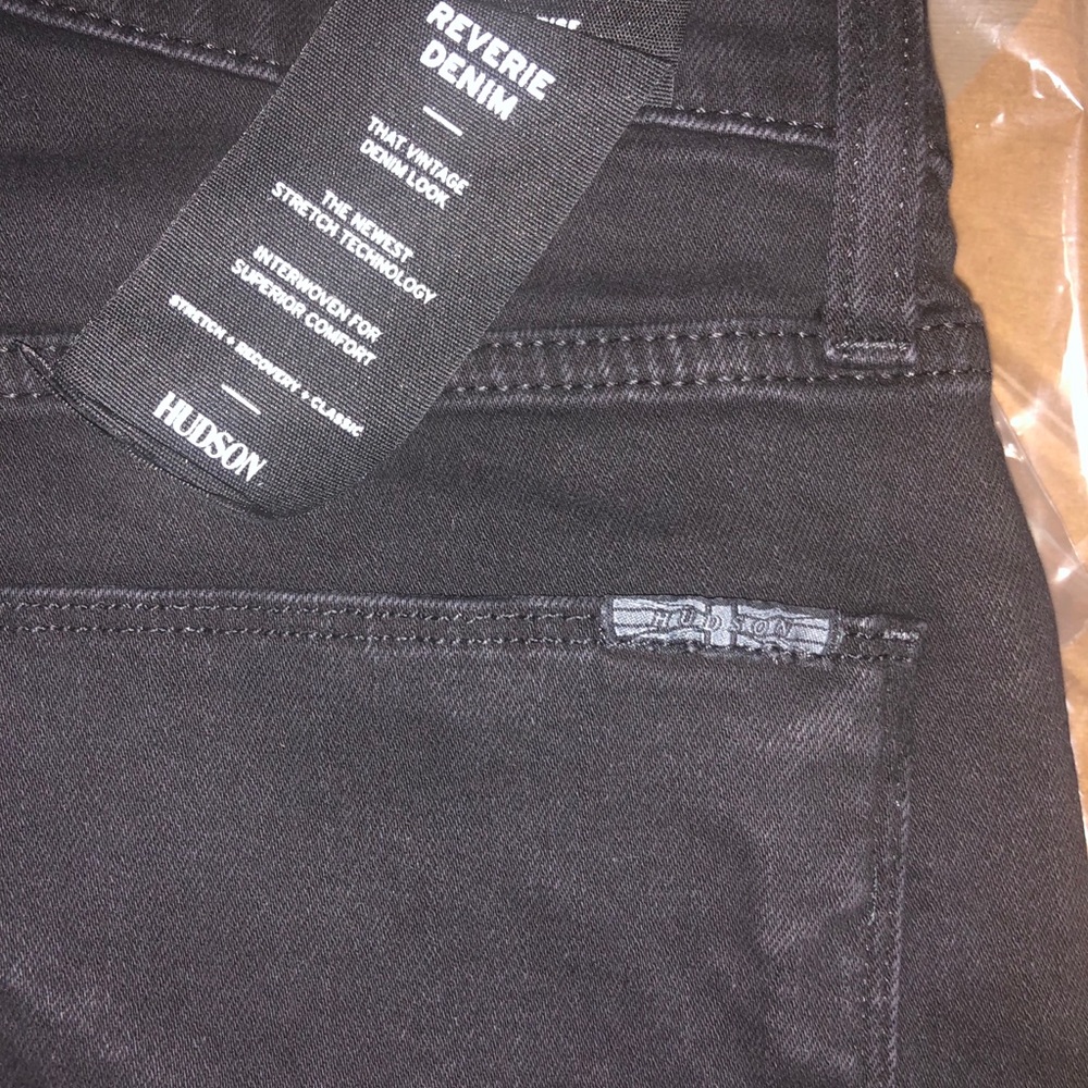 NWT HUDSON Zoeey High Rise Straight Ankle Jeans Black Stretch Denim $235 - Picture 10 of 10